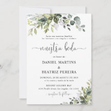 Invitación de boda de eucalipto