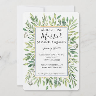Invitación de boda de eucalipto