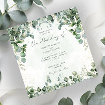 Invitación de Boda de Eucalipto Cuadrado 1001
