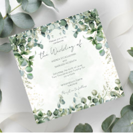 Invitación de Boda de Eucalipto Cuadrado 1001