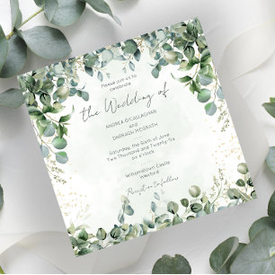 Invitación de Boda de Eucalipto Cuadrado 1001
