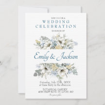Invitación de boda de eucalipto de vegetación flor