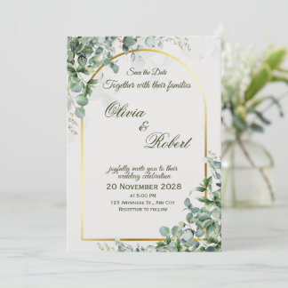Invitación de Boda de Eucalipto Elegante