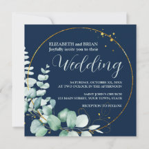 Invitación de boda de eucalipto elegante