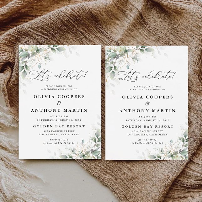 Invitación de Boda de Eucalipto Elegante (Subido por el creador)