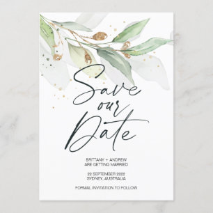Invitación de boda de eucalipto para guardar la fe