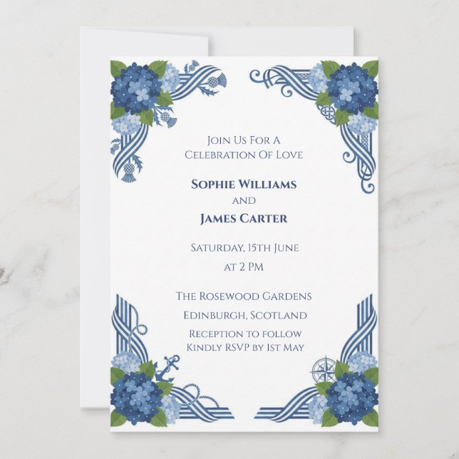 Invitación de boda de eucalipto verde (Anverso)