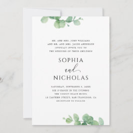 Invitación de boda de eucalipto verde | Botánico e