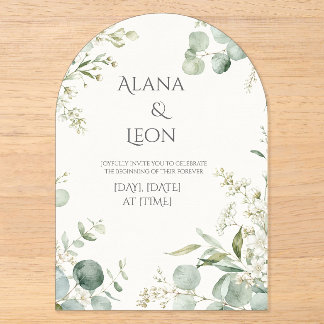 Invitación de boda de eucalipto verde salvia | Ele