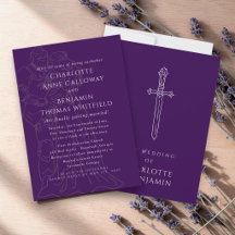 Invitación de Boda de Fantasía Medieval | Púrpura