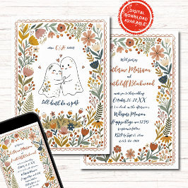 Invitación de Boda de Fantasmas Boho Lindos