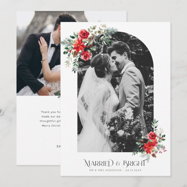 Invitación de boda de festividades en arco fotográ (Anverso / Reverso)