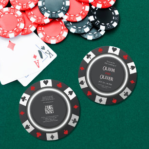 invitación de boda de ficha de póquer de Casino La