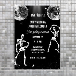 Invitación de boda de fiesta de baile de esqueleto