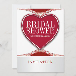 Invitación de boda de fiesta de regadera de corazó