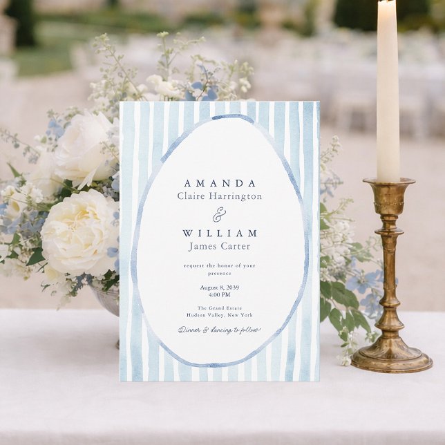 Invitación de boda de finca azul polvoriento (Subido por el creador)
