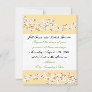 Invitación de boda de flor amarilla elegante