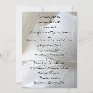 Invitación de Boda de Flor Blanca