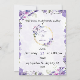 Invitación de Boda de Flor de Acuarela Estética de