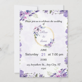 Invitación de Boda de Flor de Acuarela Estética de
