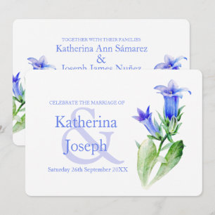 invitación de boda de flor de Campanula en acuarel