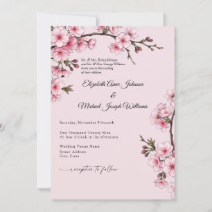 Invitación de Boda de Flor de Cerezo