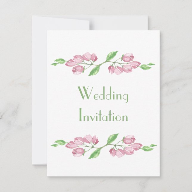 Invitación de boda de flor de cerezo floral de pri (Anverso)