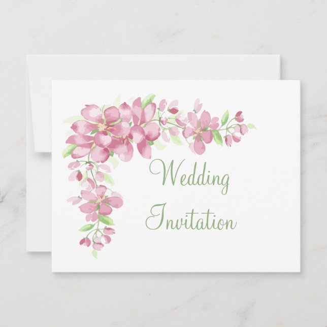 Invitación de boda de flor de cerezo floral de pri (Anverso)