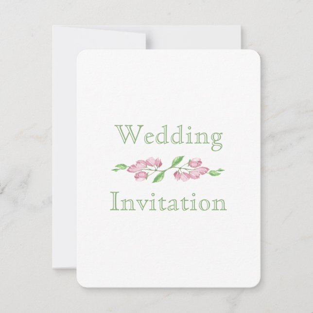 Invitación de boda de flor de cerezo floral de pri (Anverso)