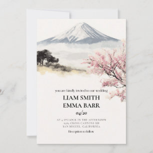 Invitación de boda de flor de cerezo Sakura japone