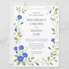 Invitación de boda de flor de gloria de la mañana