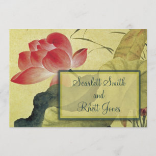 Invitación de boda de flor de loto