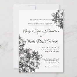 Invitación de Boda de Flor de Magnolia Elegante