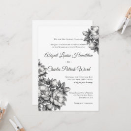 Invitación de Boda de Flor de Magnolia Elegante