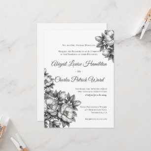 Invitación de Boda de Flor de Magnolia Elegante