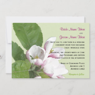 Invitación de boda de flor de manzano