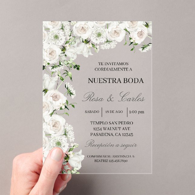 Invitación de boda de flor hortensia (Insitu (portátil))