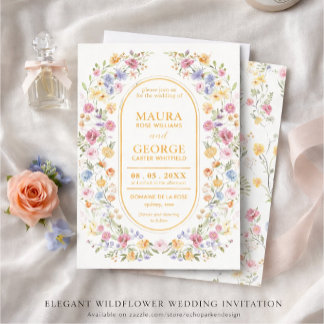 invitación de boda de flor silvestre