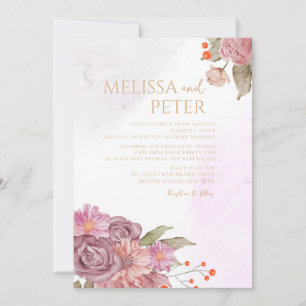 Invitación de boda de flor silvestre