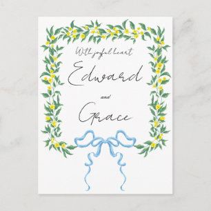 Invitación de boda de flor silvestre amarilla de t