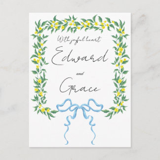 Invitación de boda de flor silvestre amarilla de t