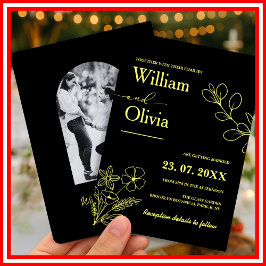 Invitación de Boda de Flor Silvestre Amarilla Mant