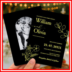 Invitación de Boda de Flor Silvestre Amarilla Mant