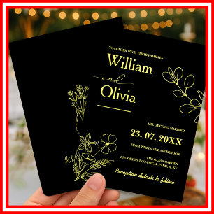 Invitación de Boda de Flor Silvestre Amarilla Mant