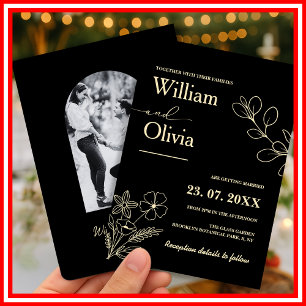 Invitación de Boda de Flor Silvestre Amarilla Mant
