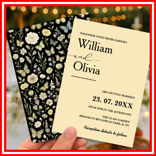 Invitación de Boda de Flor Silvestre Amarilla Mant