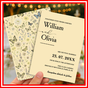 Invitación de Boda de Flor Silvestre Amarilla Mant