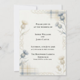 Invitación de boda de flor silvestre azul polvorie