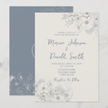 Invitación de boda de flor silvestre azul vincaper