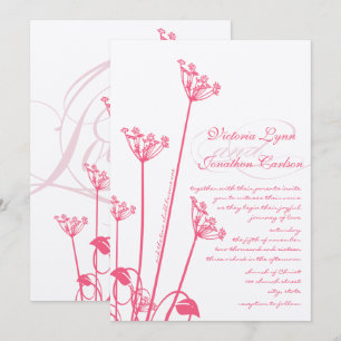 Invitación de boda de flor silvestre de diente de 